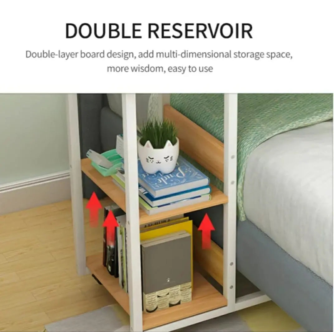 Bedside Laptop table with book shelves - Ornate Life