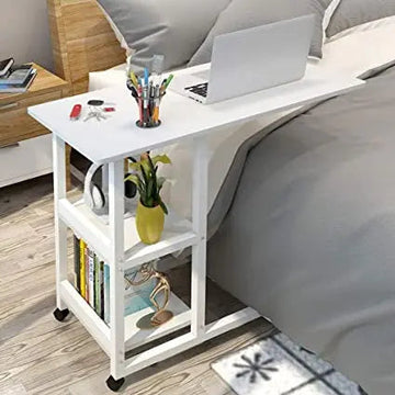 Bedside Laptop table with book shelves - Ornate Life