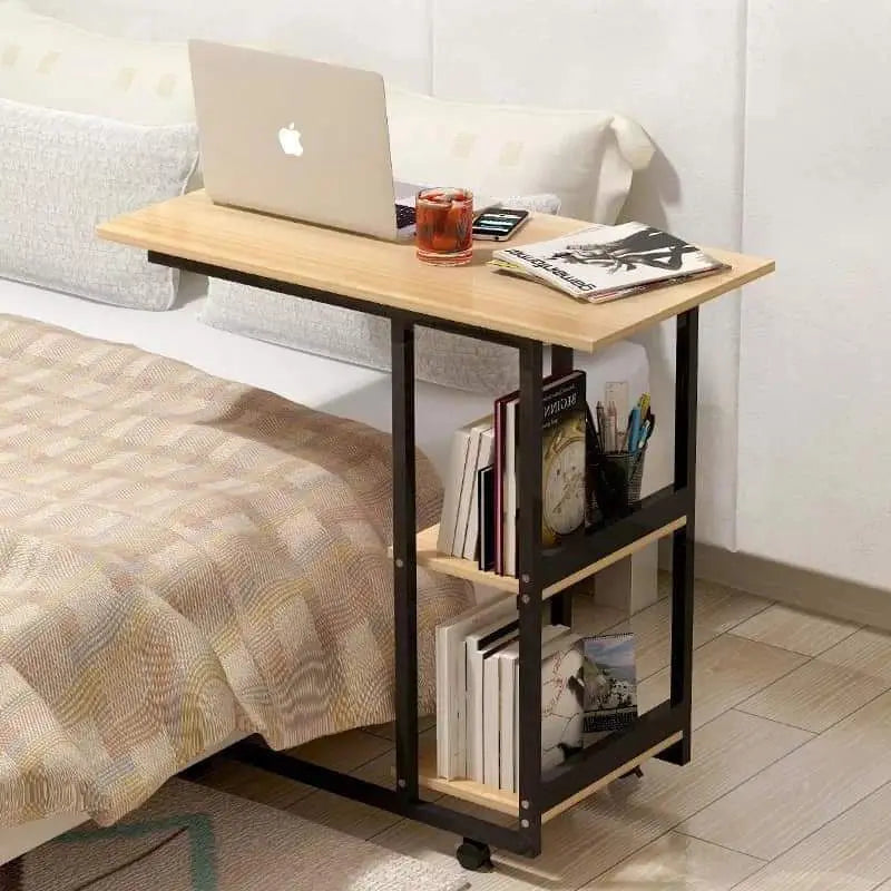 Bedside Laptop table with book shelves - Ornate Life